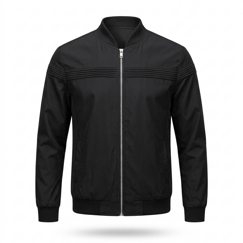 Lederjacken Outlet24 - Cizid | Plissiert Reißverschluss Jacke Herren