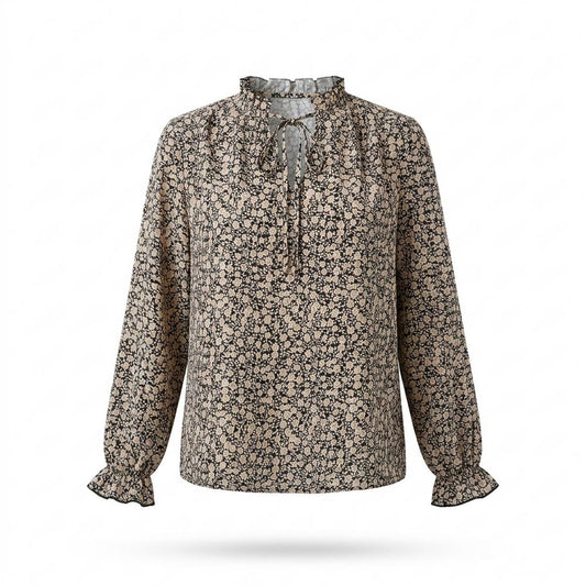 Lederjacken Outlet24 - Korok | Geblümte Langärmlige Bluse Damen