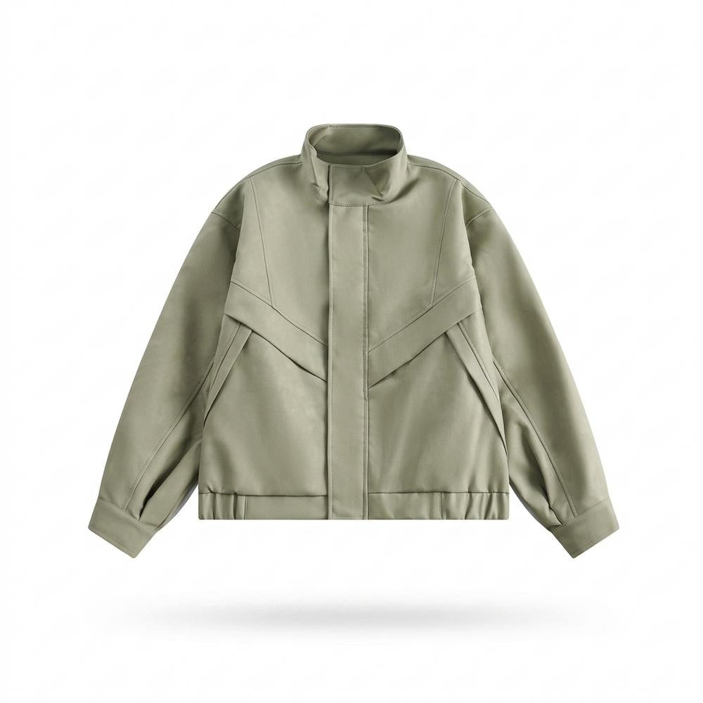 Lederjacken Outlet24 - Lasir | Weit Geschnittene Hochgeschlossene Jacke Unisex