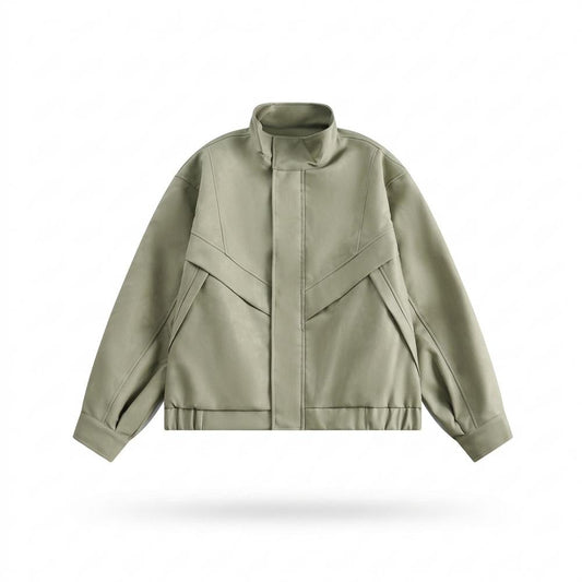 Lederjacken Outlet24 - Lasir | Weit Geschnittene Hochgeschlossene Jacke Unisex