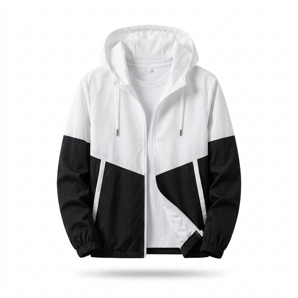Lederjacken Outlet24 - Retev | Zweifarbige Kapuzen Jacke Unisex