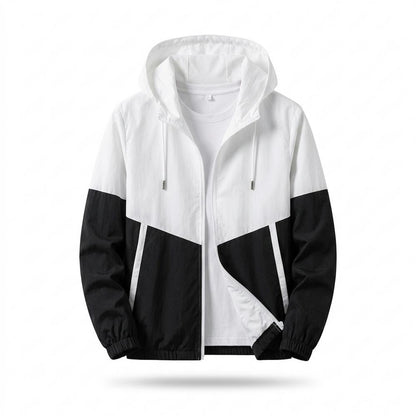 Lederjacken Outlet24 - Retev | Zweifarbige Kapuzen Jacke Unisex