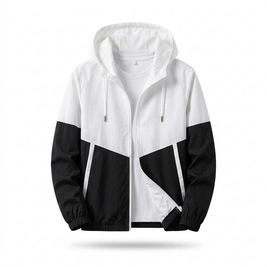 Lederjacken Outlet24 - Retev | Zweifarbige Kapuzen Jacke Unisex