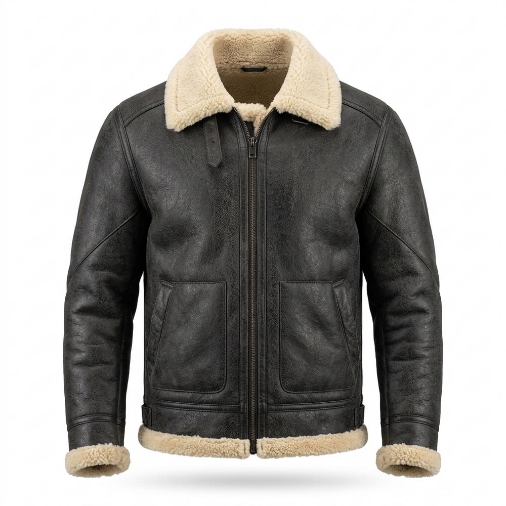 Lederjacken Outlet24 - Kunon | Gefütterte Langärmlige Wildleder-Jacke Herren