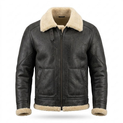 Lederjacken Outlet24 - Kunon | Gefütterte Langärmlige Wildleder-Jacke Herren