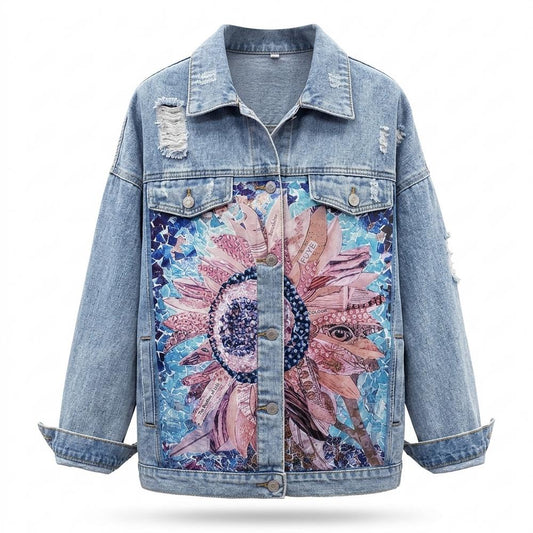 Lederjacken Outlet24 - Mesin | Bedruckte Oversized Jacke Damen