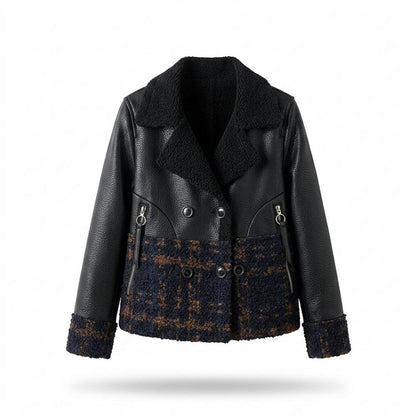 Lederjacken Outlet24 - Vativ | Kombiniert Doppelreihig Lederjacke Damen
