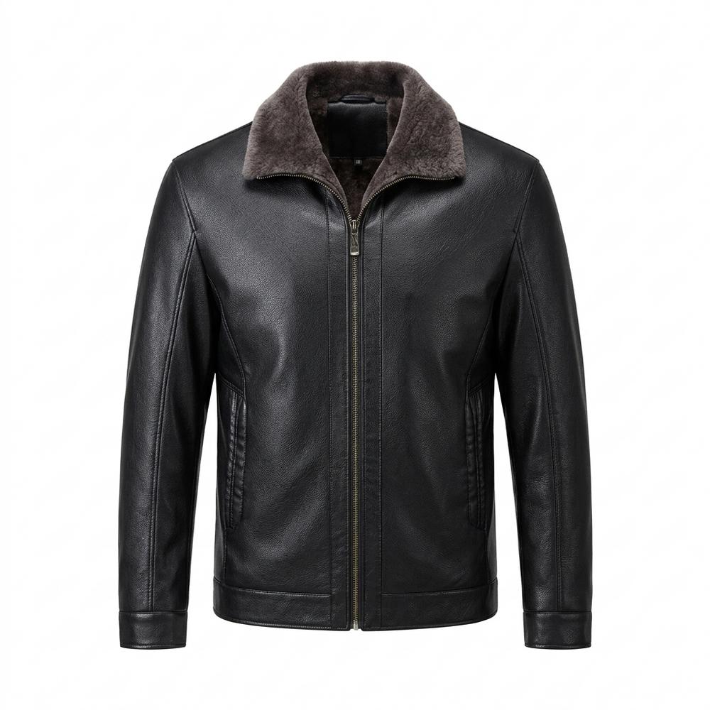 Lederjacken Outlet24 - Sudom | Gefütterte Glatte Lederjacke Herren