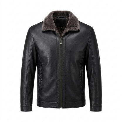 Lederjacken Outlet24 - Sudom | Gefütterte Glatte Lederjacke Herren