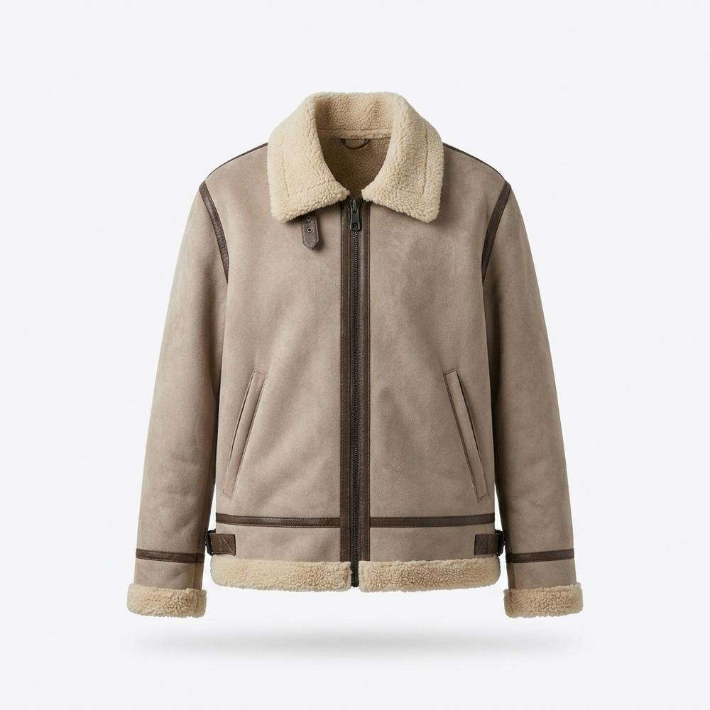 Lederjacken Outlet24 - Nabok | Gefütterte Zweifarbige Wildleder-Jacke Unisex