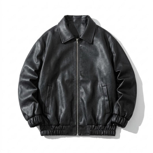 Lederjacken Outlet24 - Vaner | Locker Geschnittene Matte Lederjacke Unisex