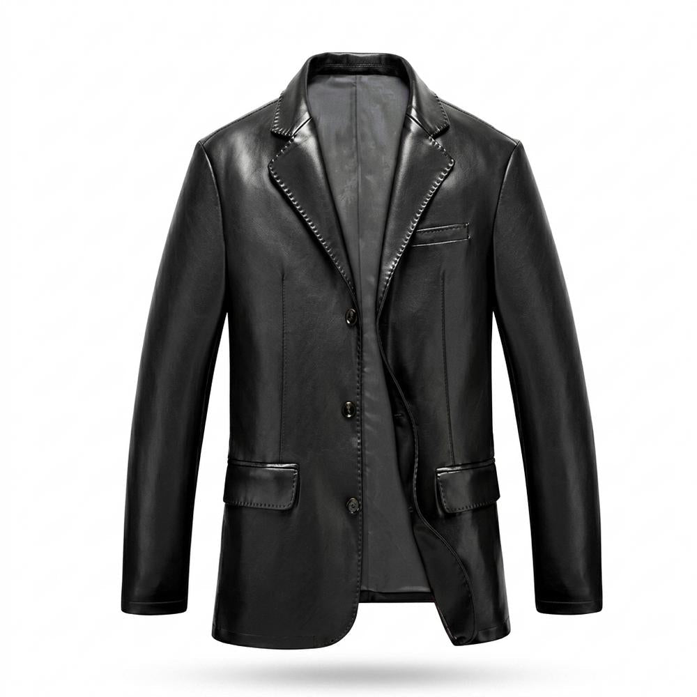 Lederjacken Outlet24 - Zetav | Gezackt Geknöpft Lederjacke Herren