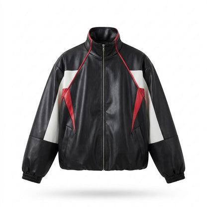 Lederjacken Outlet24 - Artal | Weitgeschnitten Mehrfarbig Lederjacke Unisex