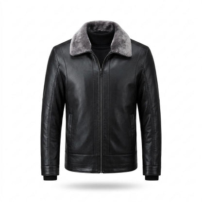 Lederjacken Outlet24 - Cobat | Gefüttert Reißverschluss Lederjacke Herren