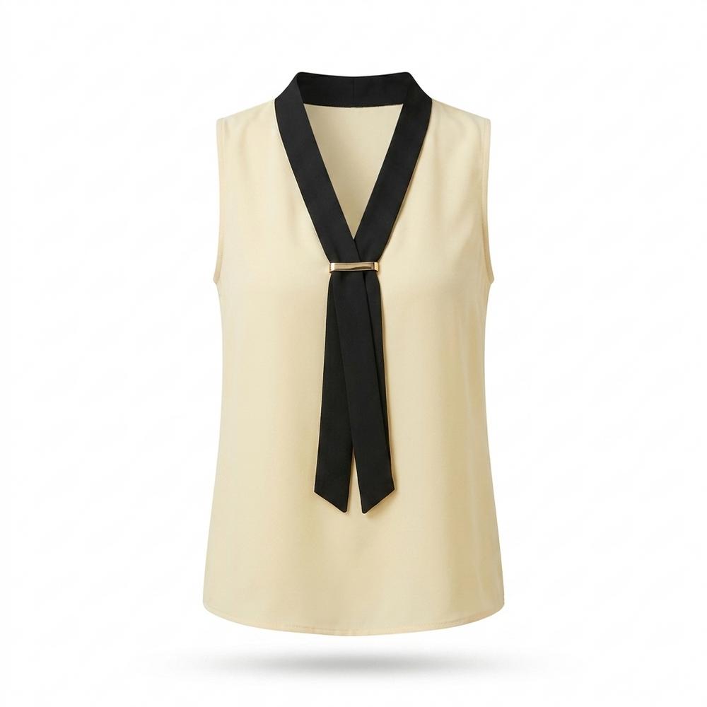 Lederjacken Outlet24 - Mizul | Kontrastfarbene Ärmellose Bluse Damen