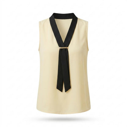 Lederjacken Outlet24 - Mizul | Kontrastfarbene Ärmellose Bluse Damen