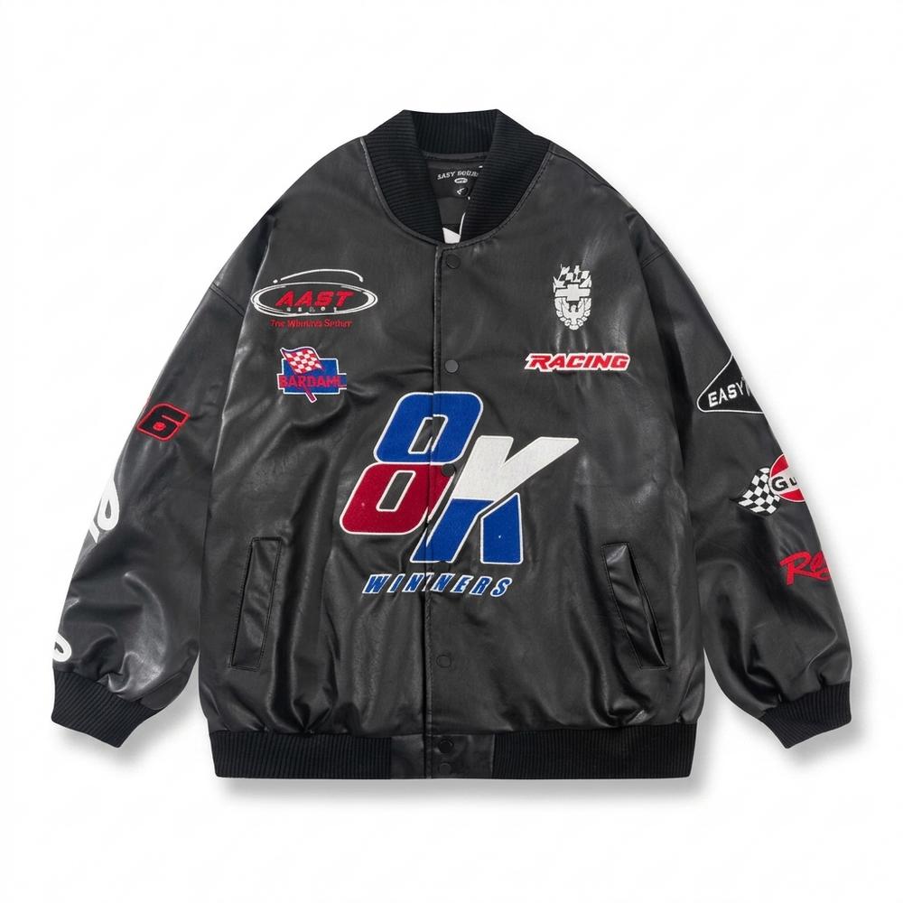 Lederjacken Outlet24 - Rizul | Bestickt Blousonartig Lederjacke Unisex