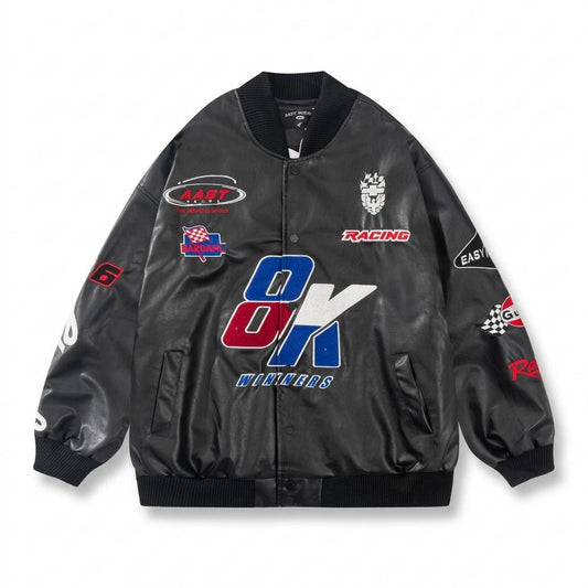 Lederjacken Outlet24 - Rizul | Bestickt Blousonartig Lederjacke Unisex