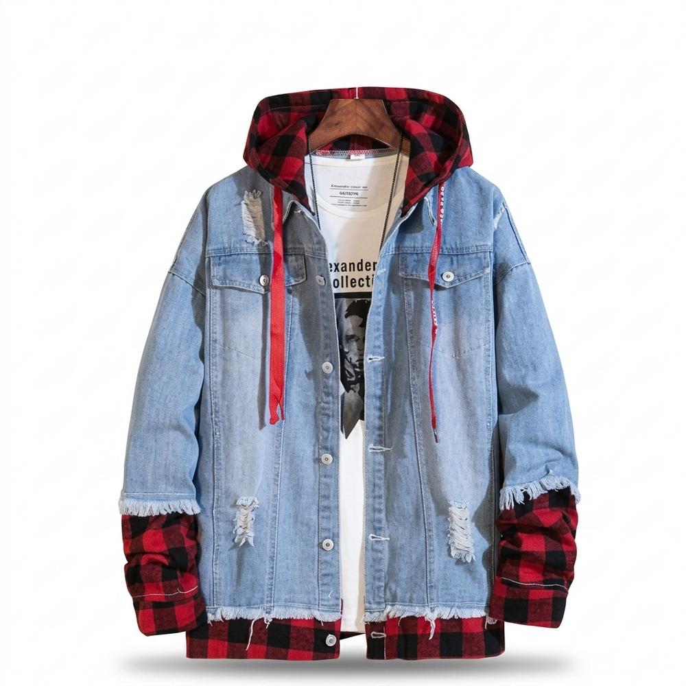 Lederjacken Outlet24 - Mabar | Mehrfarbige Kapuzen Jacke Herren