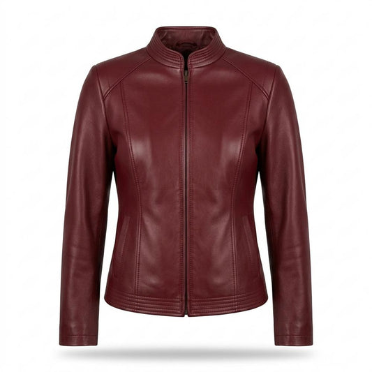 Lederjacken Outlet24 - Semir | Tailliert Unifarben Lederjacke Damen