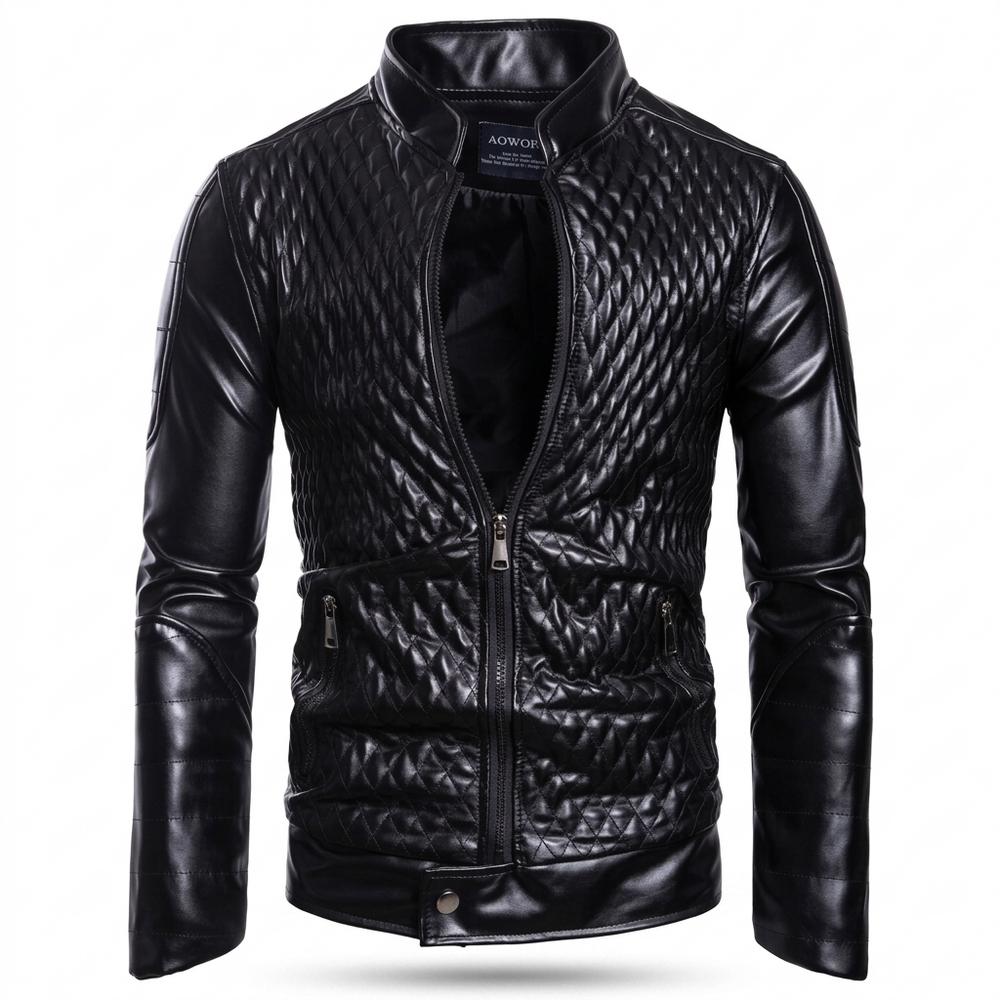 Lederjacken Outlet24 - Sagam | Gesteppt Tailliert Lederjacke Herren