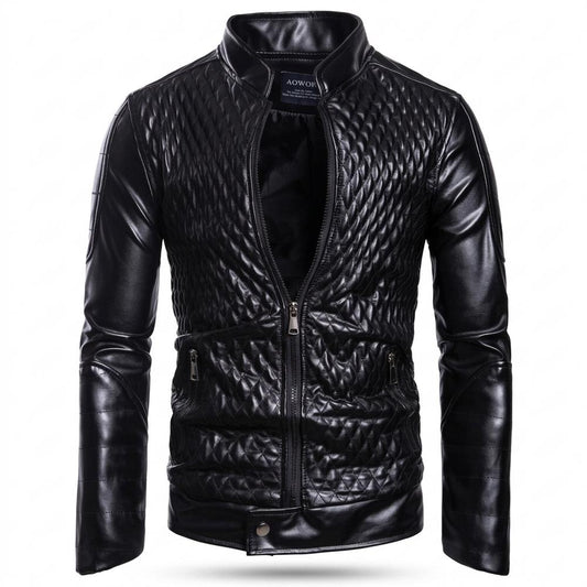 Lederjacken Outlet24 - Sagam | Gesteppt Tailliert Lederjacke Herren