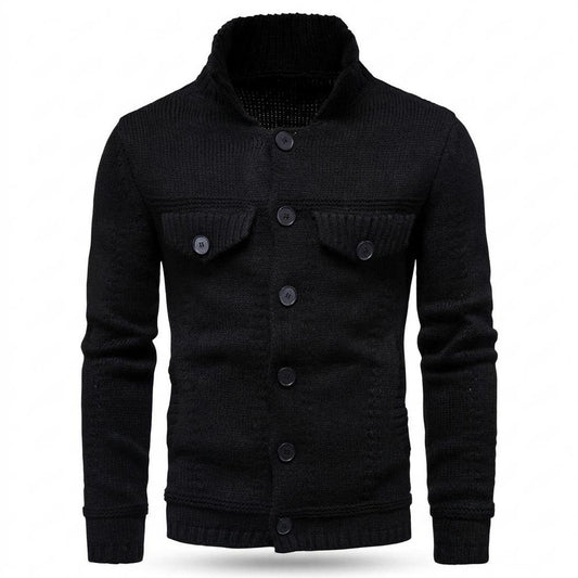 Lederjacken Outlet24 - Tolod | Strukturiert Geknöpft Strickjacke Herren