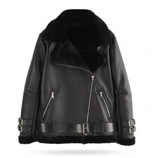 Lederjacken Outlet24 - Vuwit | Gefüttert Asymmetrisch Lederjacke Unisex