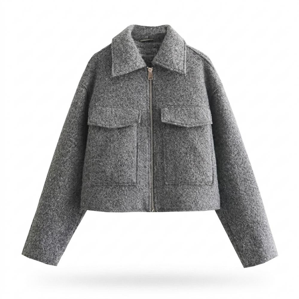 Lederjacken Outlet24 - Nizis | Strukturiert Kurzgeschnitten Jacke Damen