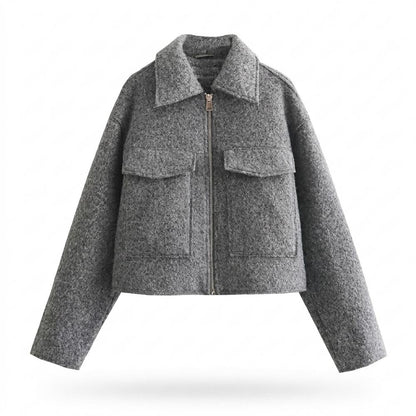 Lederjacken Outlet24 - Nizis | Strukturiert Kurzgeschnitten Jacke Damen
