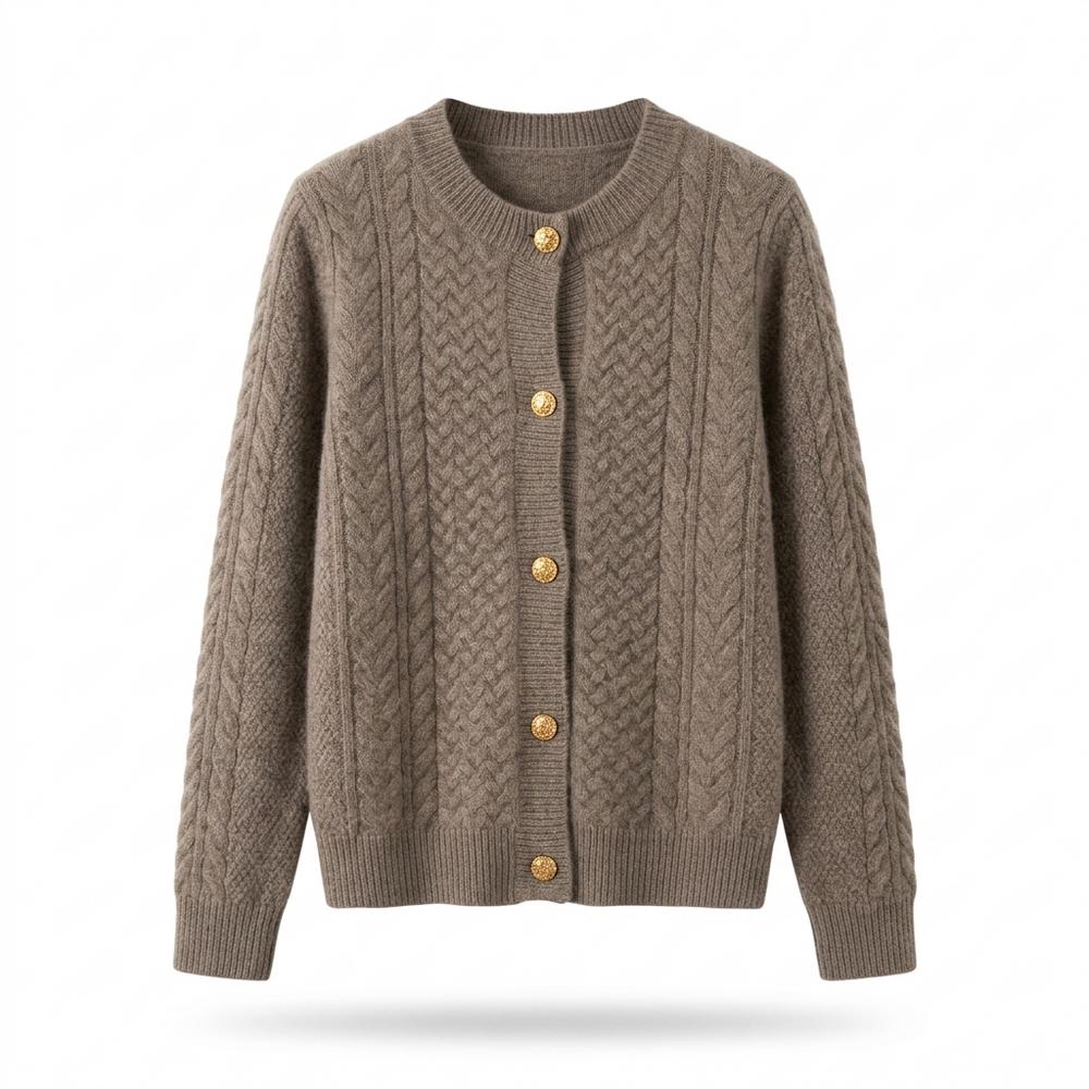 Lederjacken Outlet24 - Domer | Gestrickt Strukturiert Cardigan Damen