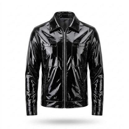Lederjacken Outlet24 - Yaper | Glänzende Beschichtete Lederjacke Herren