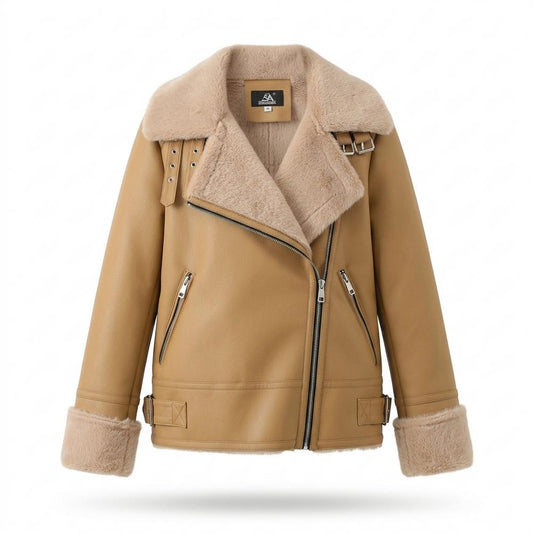 Lederjacken Outlet24 - Cekov | Gefüttert Asymmetrisch Lederjacke Damen
