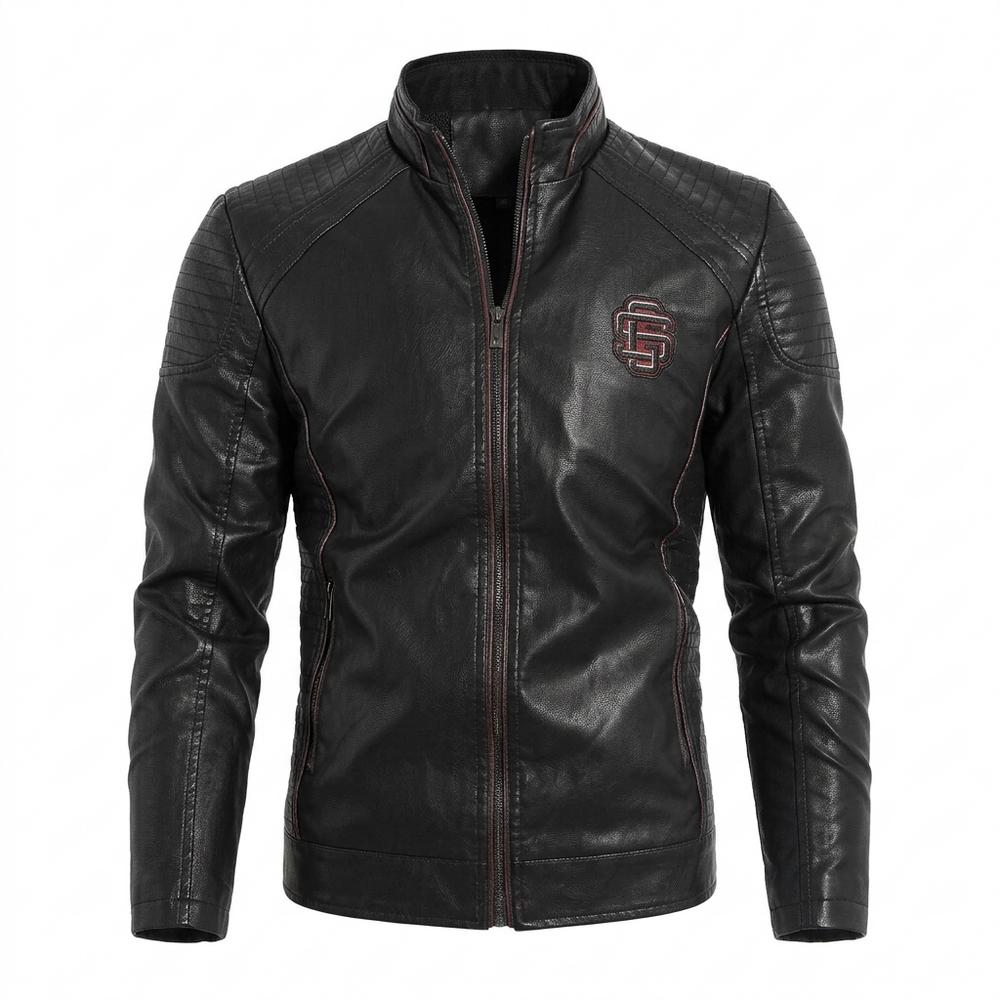 Lederjacken Outlet24 - Mibud | Gesteppt Bestickt Lederjacke Herren