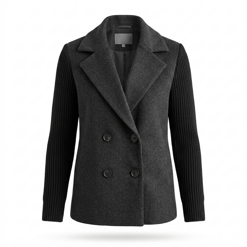 Lederjacken Outlet24 - Yemir | Doppelreihige Kombinierte Jacke Damen