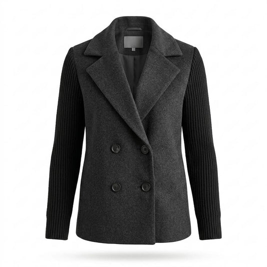 Lederjacken Outlet24 - Yemir | Doppelreihige Kombinierte Jacke Damen