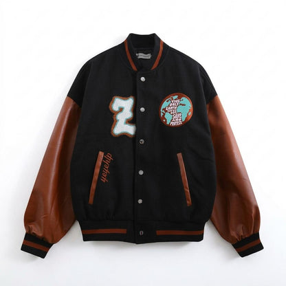 Lederjacken Outlet24 - Monuk | Bestickt Geknöpft Jacke Unisex