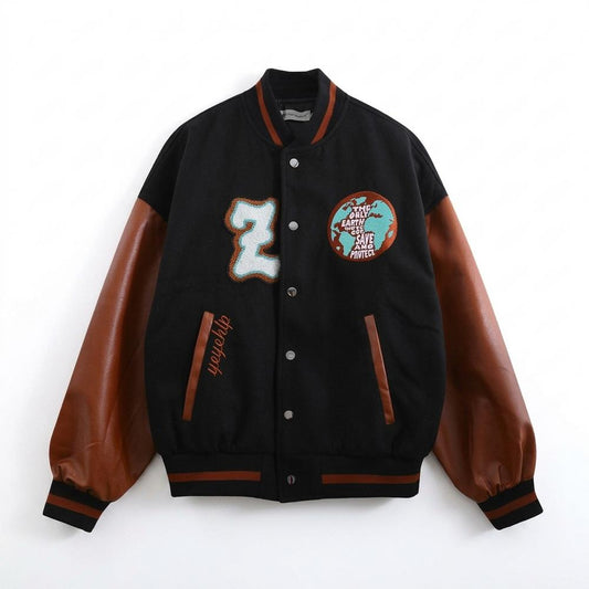 Lederjacken Outlet24 - Monuk | Bestickt Geknöpft Jacke Unisex