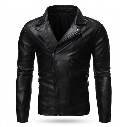 Lederjacken Outlet24 - Sosim | Asymmetrisch Tailliert Lederjacke Herren