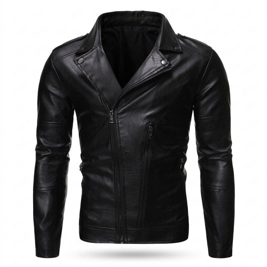Lederjacken Outlet24 - Sosim | Asymmetrisch Tailliert Lederjacke Herren