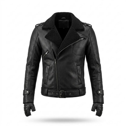 Lederjacken Outlet24 - Koras | Asymmetrisch Gefüttert Lederjacke Herren