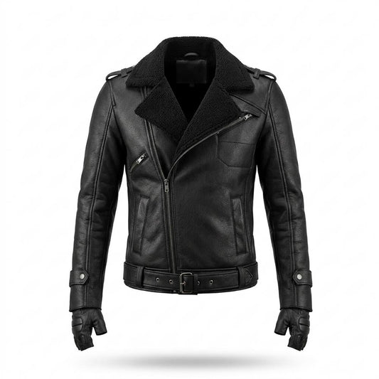 Lederjacken Outlet24 - Koras | Asymmetrisch Gefüttert Lederjacke Herren