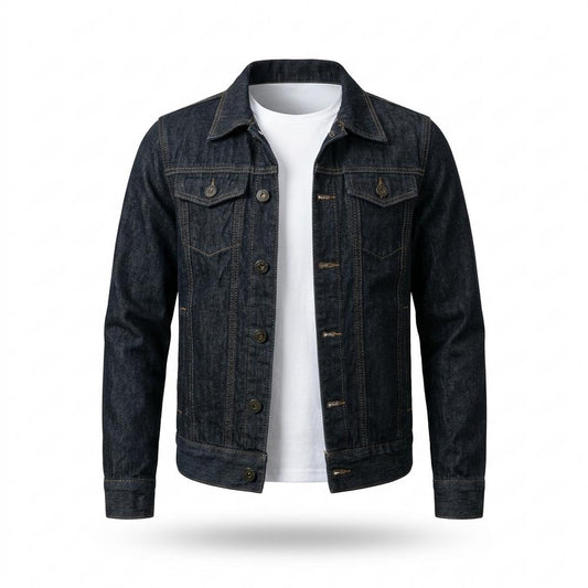 Lederjacken Outlet24 - Romem | Geknöpft Denim Jacke Unisex