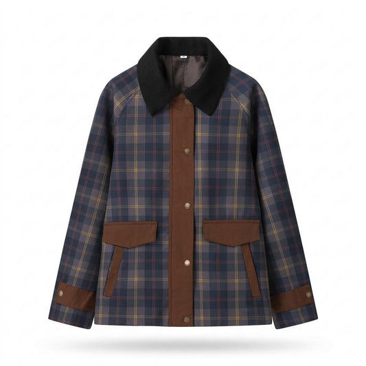 Lederjacken Outlet24 - Dehan | Karierte Geknöpfte Jacke Unisex