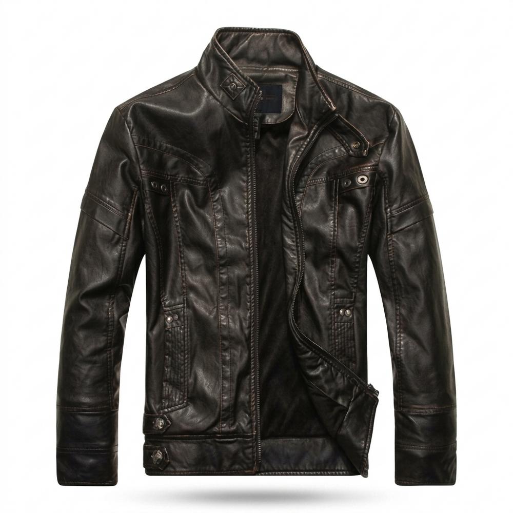 Lederjacken Outlet24 - Vasin | Figurbetont Gewaschen Lederjacke Herren