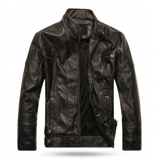 Lederjacken Outlet24 - Vasin | Figurbetont Gewaschen Lederjacke Herren