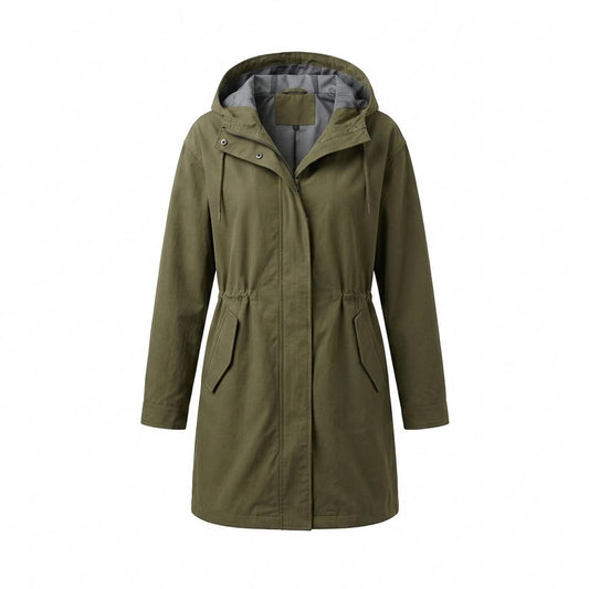 Lederjacken Outlet24 - Kanet | Langgeschnittener Kapuzen- Mantel Damen