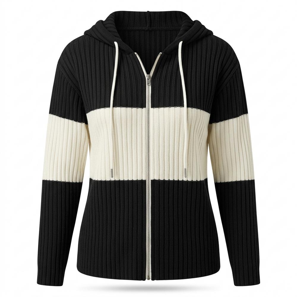 Lederjacken Outlet24 - Konov | Gerippt Langärmelig Hoodie Damen