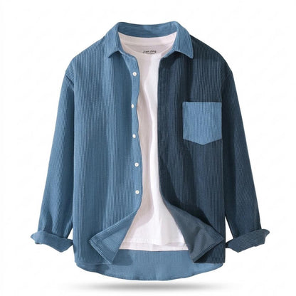 Lederjacken Outlet24 - Vorer | Zweifarbiges Geripptes Hemd Herren
