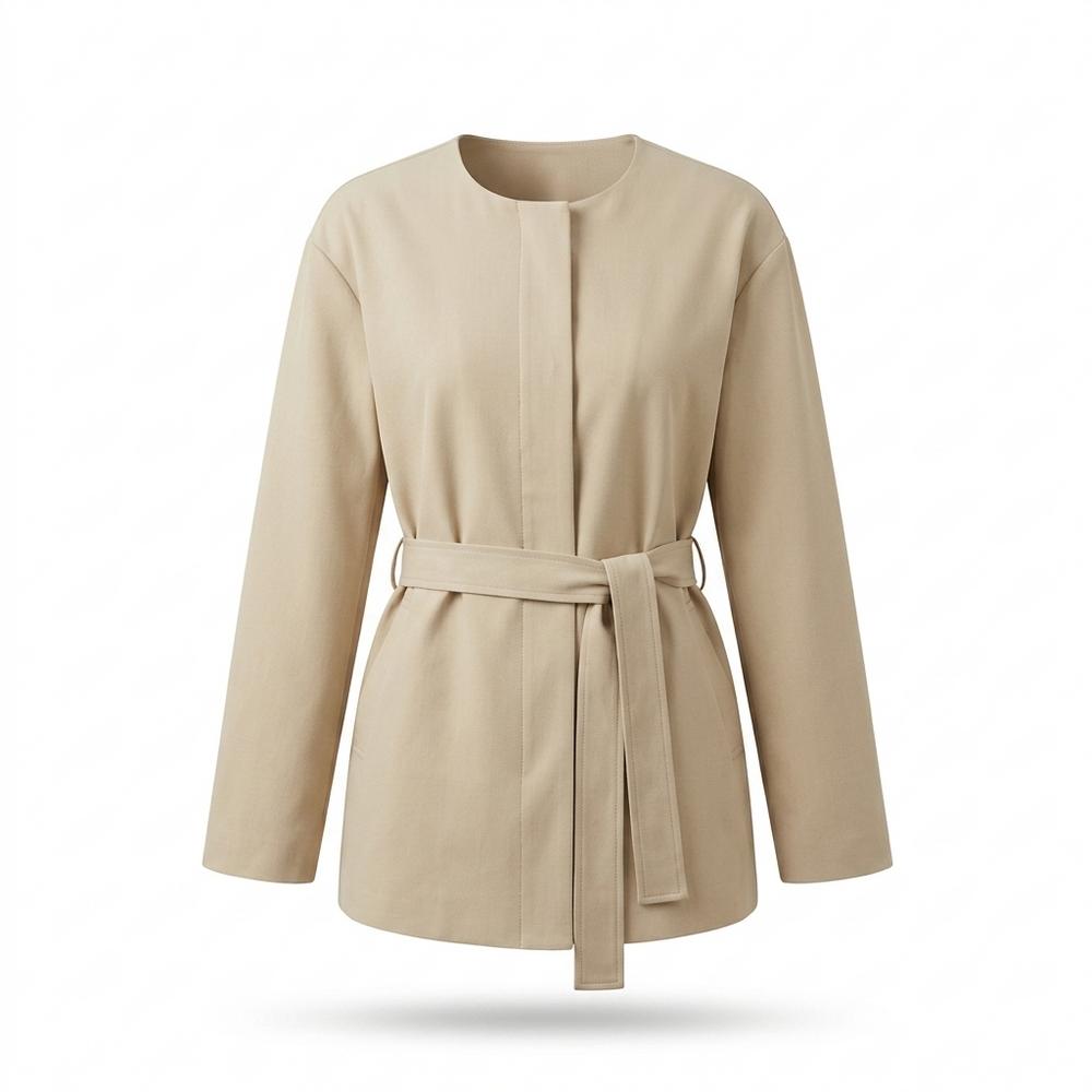 Lederjacken Outlet24 - Runik | Tailliert Kragenlos Mantel Damen